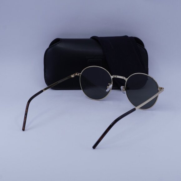 Saint Laurent SL250 SLIM 003 Round Sunglasses - Gold/Grey - Picture 4 of 11